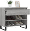 vidaXL - Schoenenkast - 70x36x60 - cm - bewerkt - hout - betongrijs