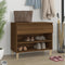 vidaXL - Schoenenkast - 70x36x60 - cm - bewerkt - hout - bruin - eikenkleur