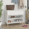 vidaXL - Schoenenkast - 70x36x60 - cm - bewerkt - hout - gerookt - eikenkleurig