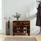 vidaXL - Schoenenkast - 70x36x60 - cm - bewerkt - hout - gerookt - eikenkleurig
