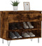 vidaXL - Schoenenkast - 70x36x60 - cm - bewerkt - hout - gerookt - eikenkleurig