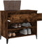 vidaXL - Schoenenkast - 70x36x60 - cm - bewerkt - hout - gerookt - eikenkleurig