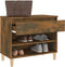 vidaXL - Schoenenkast - 70x36x60 - cm - bewerkt - hout - gerookt - eikenkleurig