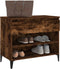vidaXL - Schoenenkast - 70x36x60 - cm - bewerkt - hout - gerookt - eikenkleurig