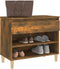vidaXL - Schoenenkast - 70x36x60 - cm - bewerkt - hout - gerookt - eikenkleurig