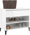 vidaXL - Schoenenkast - 70x36x60 - cm - bewerkt - hout - hoogglans - wit