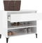 vidaXL - Schoenenkast - 70x36x60 - cm - bewerkt - hout - hoogglans - wit
