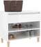 vidaXL - Schoenenkast - 70x36x60 - cm - bewerkt - hout - hoogglans - wit