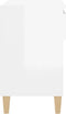 vidaXL - Schoenenkast - 70x36x60 - cm - bewerkt - hout - hoogglans - wit