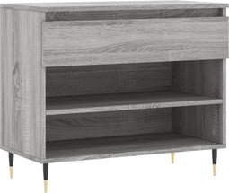 vidaXL - Schoenenkast - 70x36x60 - cm - bewerkt - hout - sonoma - grijs
