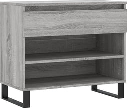 vidaXL - Schoenenkast - 70x36x60 - cm - bewerkt - hout - sonoma - grijs