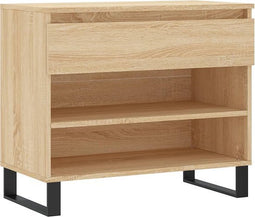 vidaXL - Schoenenkast - 70x36x60 - cm - bewerkt - hout - sonoma - eikenkleurig