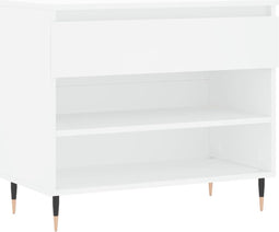vidaXL - Schoenenkast - 70x36x60 - cm - bewerkt - hout - wit