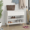 vidaXL - Schoenenkast - 70x36x60 - cm - bewerkt - hout - wit