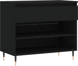 vidaXL - Schoenenkast - 70x36x60 - cm - bewerkt - hout - zwart