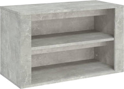 vidaXL - Schoenenkast - 75x35x45 - cm - bewerkt - hout - betongrijs