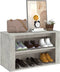 vidaXL - Schoenenkast - 75x35x45 - cm - bewerkt - hout - betongrijs