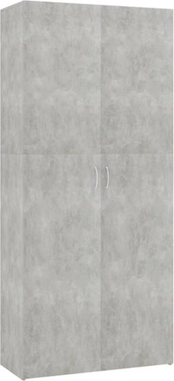vidaXL - Schoenenkast - 80x35,5x180 - cm - bewerkt - hout - betongrijs