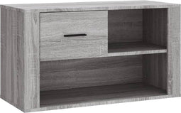 vidaXL - Schoenenkast - 80x35x45 - cm - bewerkt - hout - grijs - sonoma