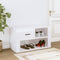 vidaXL - Schoenenkast - 80x35x45 - cm - bewerkt - hout - hoogglans - wit