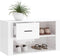 vidaXL - Schoenenkast - 80x35x45 - cm - bewerkt - hout - hoogglans - wit