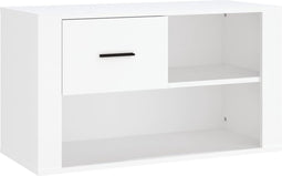 vidaXL - Schoenenkast - 80x35x45 - cm - bewerkt - hout - wit