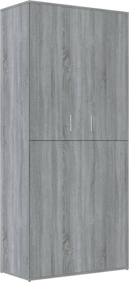 vidaXL - Schoenenkast - 80x39x178 - cm - bewerkt - hout - grijs - sonoma - eikenkleur