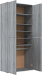 vidaXL - Schoenenkast - 80x39x178 - cm - bewerkt - hout - grijs - sonoma - eikenkleur