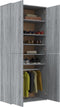 vidaXL - Schoenenkast - 80x39x178 - cm - bewerkt - hout - grijs - sonoma - eikenkleur