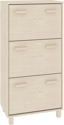 vidaXL - Schoenenkast - HAMAR - 59,5x35x117 - cm - grenenhout - honingbruin