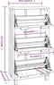 vidaXL - Schoenenkast - HAMAR - 59,5x35x117 - cm - grenenhout - honingbruin