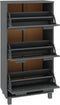 vidaXL - Schoenenkast - HAMAR - 59,5x35x117 - cm - grenenhout - donkergrijs