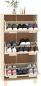 vidaXL - Schoenenkast - HAMAR - 59,5x35x117 - cm - grenenhout - honingbruin