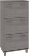 vidaXL - Schoenenkast - HAMAR - 59,5x35x117 - cm - massief - grenenhout - lichtgrijs