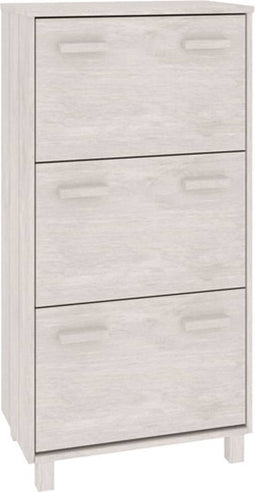 vidaXL - Schoenenkast - HAMAR - 59,5x35x117 - cm - massief - grenenhout - wit