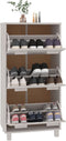 vidaXL - Schoenenkast - HAMAR - 59,5x35x117 - cm - massief - grenenhout - wit