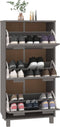 vidaXL - Schoenenkast - HAMAR - 59,5x35x117 - cm - massief - grenenhout - lichtgrijs