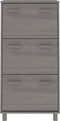 vidaXL - Schoenenkast - HAMAR - 59,5x35x117 - cm - massief - grenenhout - lichtgrijs