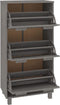 vidaXL - Schoenenkast - HAMAR - 59,5x35x117 - cm - massief - grenenhout - lichtgrijs