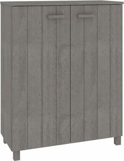 vidaXL - Schoenenkast - HAMAR - 85x40x108 - cm - massief - grenenhout - lichtgrijs