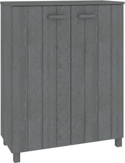 vidaXL - Schoenenkast - HAMAR - 85x40x108 - cm - massief - grenenhout - donkergrijs