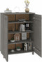 vidaXL - Schoenenkast - HAMAR - 85x40x108 - cm - massief - grenenhout - lichtgrijs