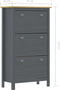 vidaXL - Schoenenkast - Hill - 72x35x124 - cm - massief - grenenhout - grijs
