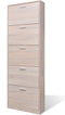 vidaXL - Schoenenkast - hout - met - 5 - opbergvakken - eiken-look