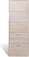 vidaXL - Schoenenkast - hout - met - 5 - opbergvakken - eiken-look