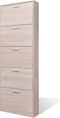 vidaXL - Schoenenkast - hout - met - 5 - opbergvakken - eiken-look