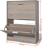 vidaXL - Schoenenkast - met - 2 - vakken - eiken-look - hout