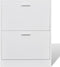 vidaXL - Schoenenkast - met - 2 - vakken - hout - wit
