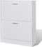 vidaXL - Schoenenkast - met - 2 - vakken - hout - wit
