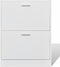 vidaXL - Schoenenkast - met - 2 - vakken - hout - wit